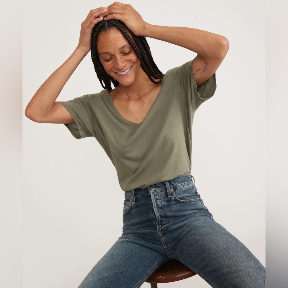 Distressed V-Neck Boyfriend Tshirt | Aerie